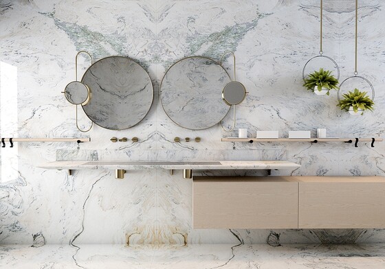 Bianco Raffaello Polished Marble Slab Random