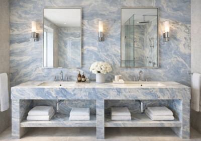 Calacatta Cielo Leather Marble Slab Random (SL90718) Room Scene Image