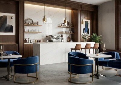 Calacatta Lincoln Polished Marble Slab Random (SL91006) Room Scene Image