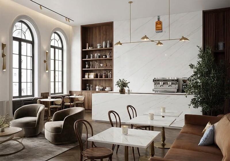 Calacatta Lincoln Polished Marble Slab Random