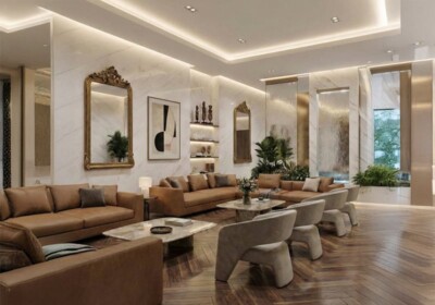 Calacatta Lincoln Polished Marble Slab Random (SL91006) Room Scene Image
