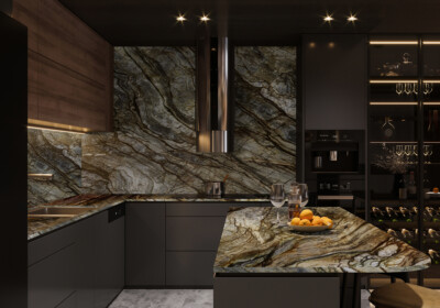 Tempest Blue Polished  Quartzite Slab Random (SL91137)