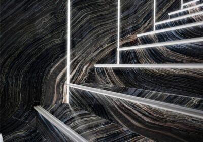 Silver Brown Wave Polished  Marble Slab Random (SL91177)