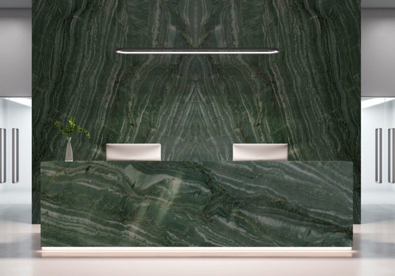 Vivid Green Polished Quartzite Slab Random