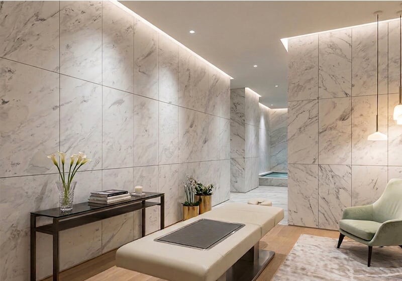 Bianco Venus Honed Marble Slab Random