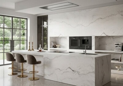 Le Blanc Polished Quartzite Slab Random (SL91442) Room Scene Image