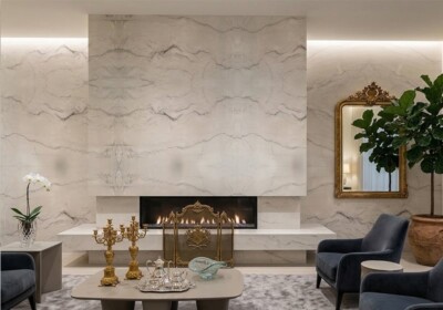Le Blanc Polished Quartzite Slab Random (SL91442) Room Scene Image