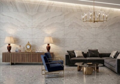 Taj Mahal Supreme Honed Quartzite Slab Random (SL91443) Room Scene Image