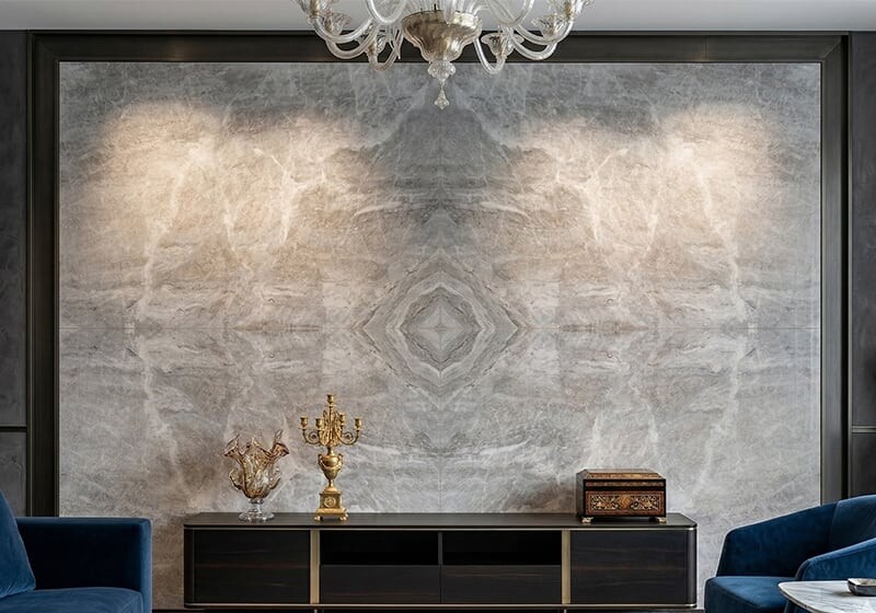 Perla Venato Honed Quartzite Slab Random