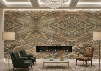 Fusion Green Polished Quartzite Slab Random (SL91454) Room Scene Image