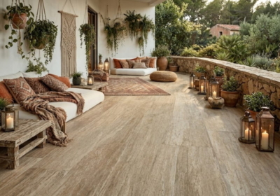 Travertino Classico Honed Travertine Slab Random (SL91495)