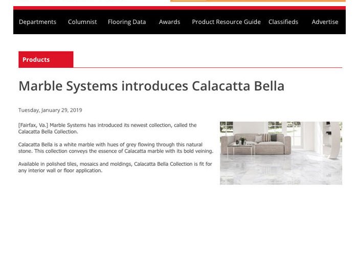 FCW Calacatta Bella MarbleSystems January 2019 1