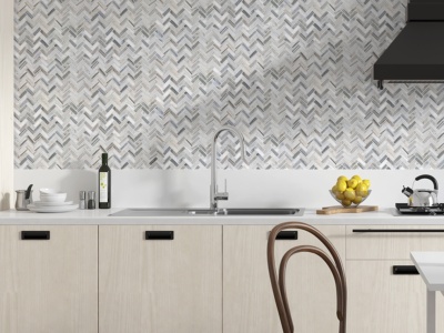skyline honed marble kitchen backsplash