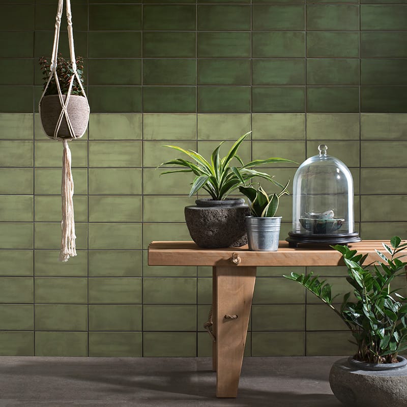 green ceramic tile