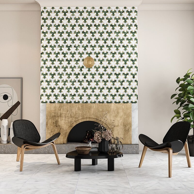 marble fireplace tile