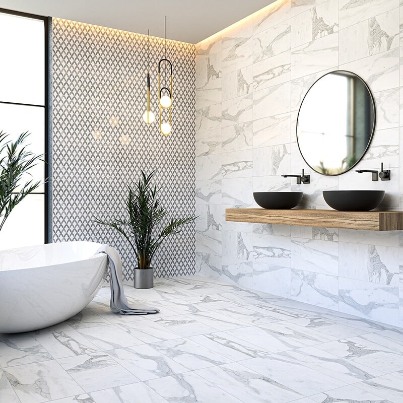 marble tile bathroom