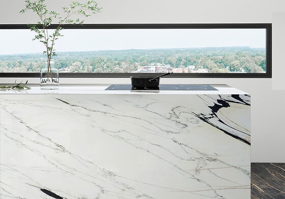 white marble countertop