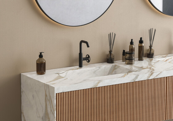 white bathroom countertop