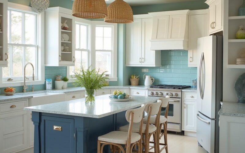 green kitchen countertops