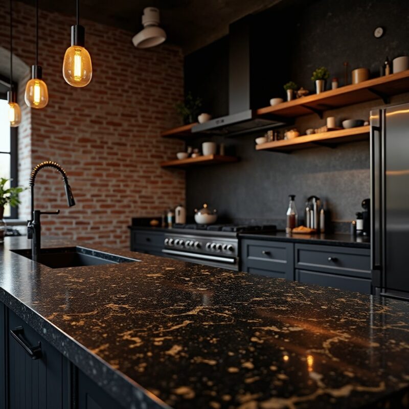 black granite countertops