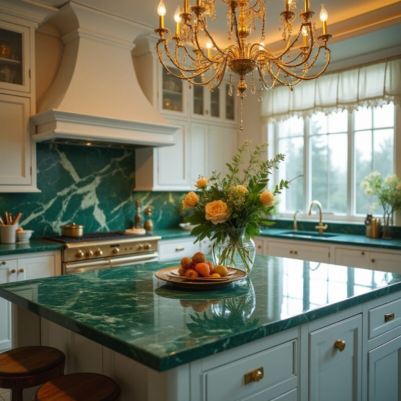 green granite countertops