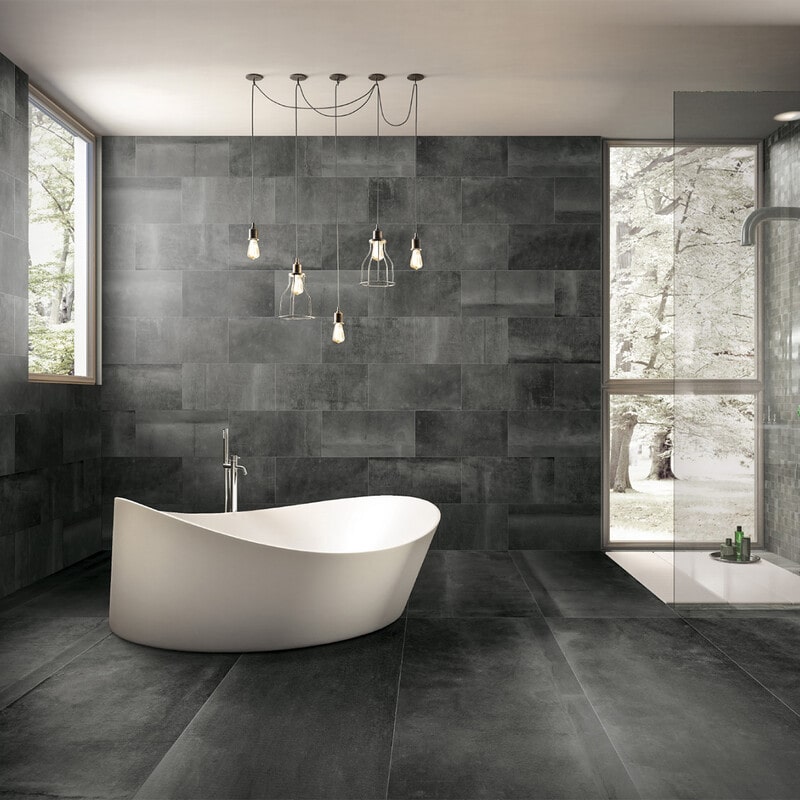 black porcelain tile