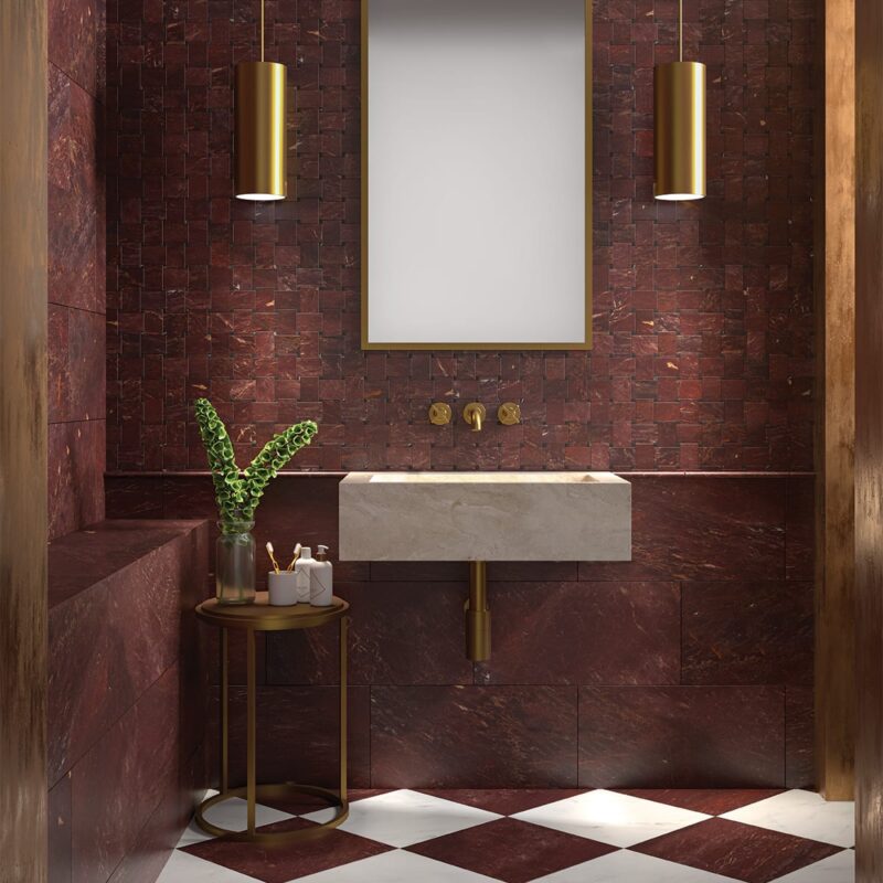 red marble tile
