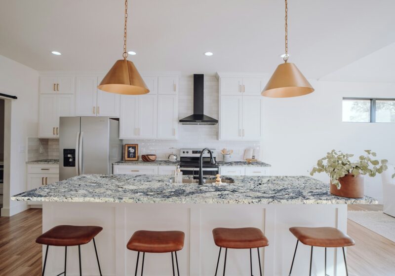 white granite countertop