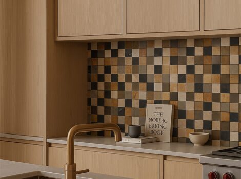 limestone mosaic kitchen backsplash tile
