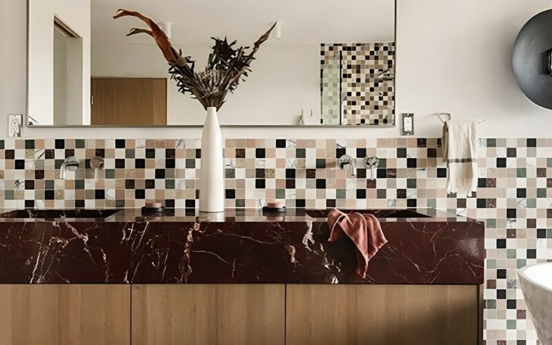 marble mosaic wall tile
