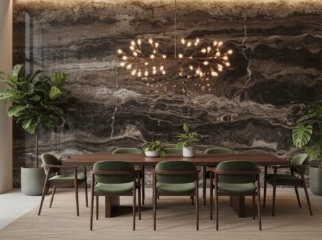 black marble slab on the wall