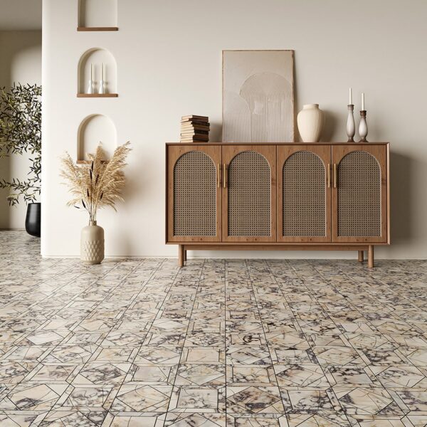 honed marble mosaic floor