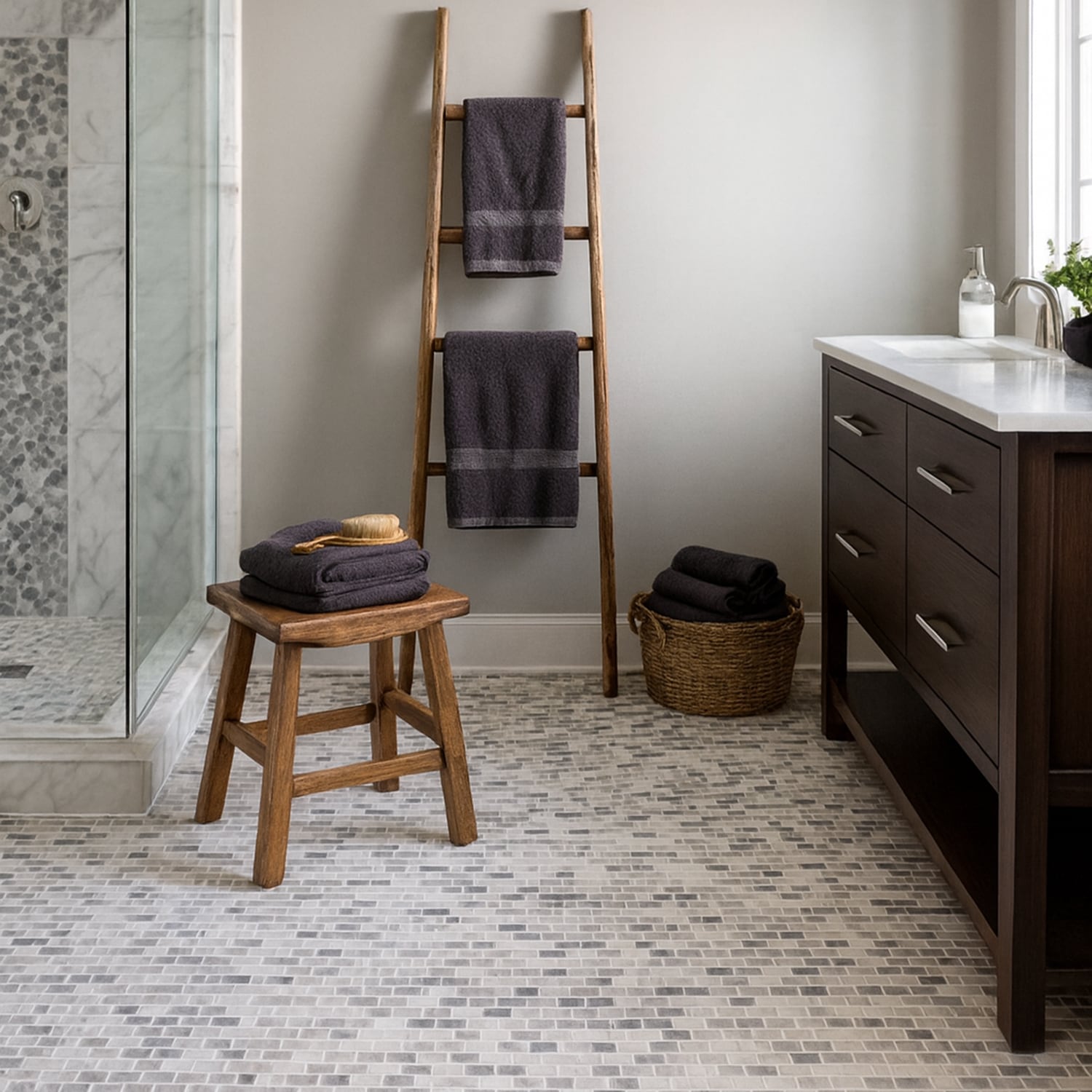 marble mosaic floor tile