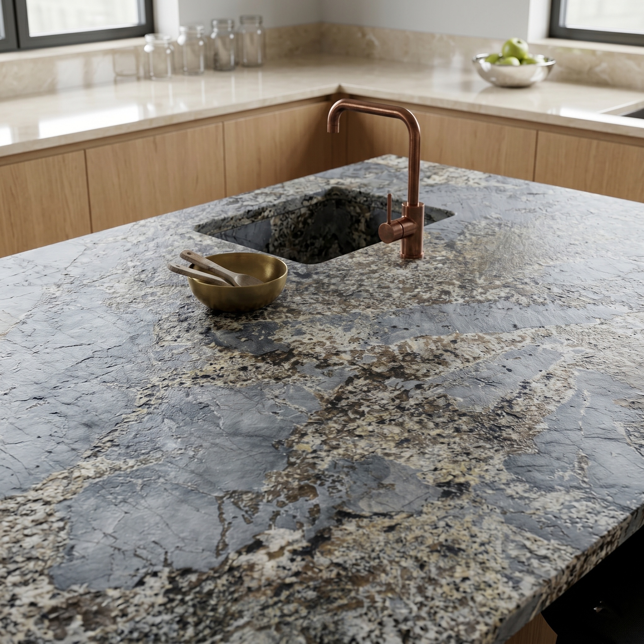 blue granite accent countertops
