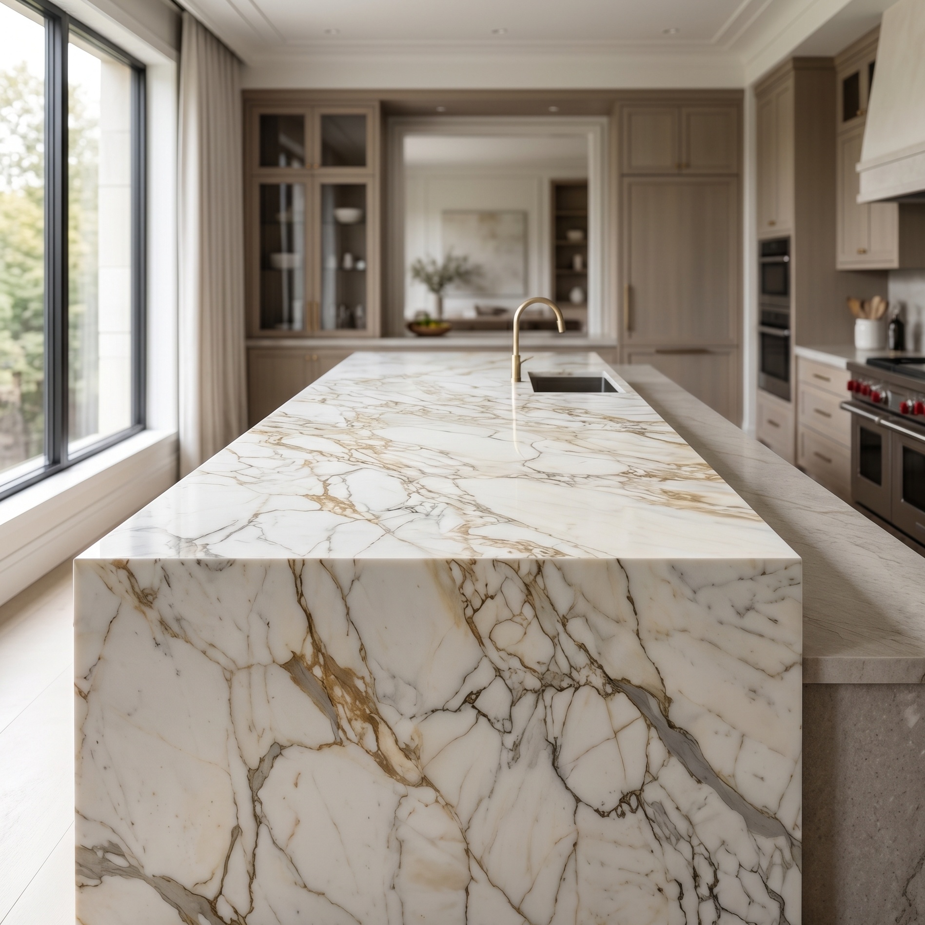 calacatta gold marble accent countertops