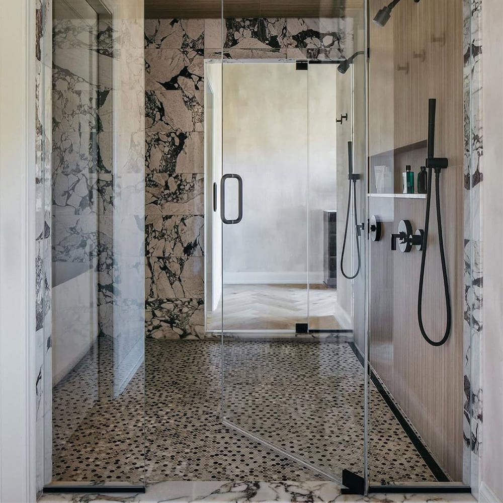 how to clean calacatta viola penny mosaics on shower floor