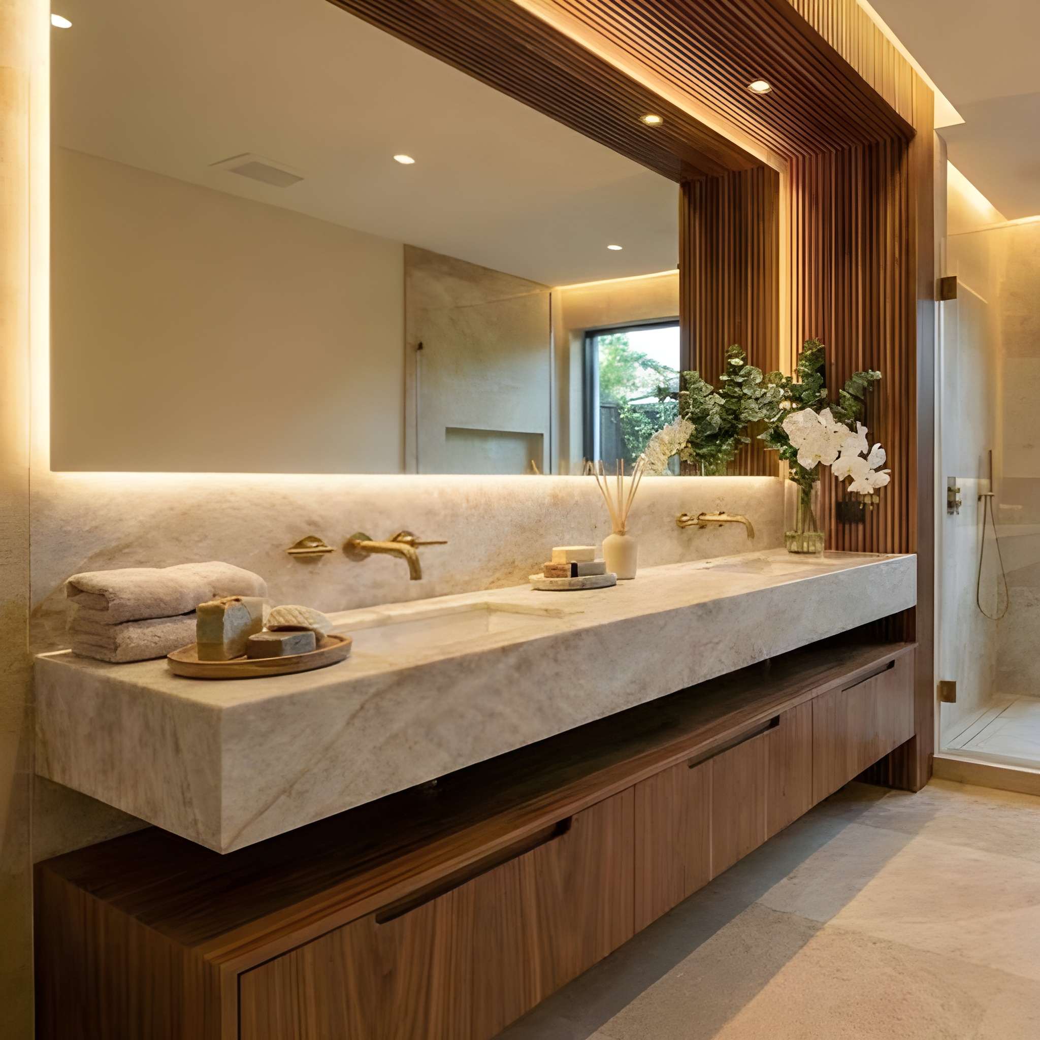 taj mahal bathroom quartzite slab