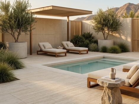 Modern luxury pool deck from a premier tile store in Pompano Beach.