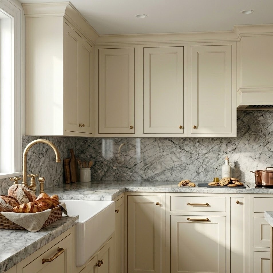 mont blanc quartzite on kitchen backsplash design