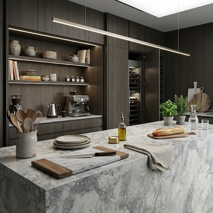 mont blanc quartzite commercial kitchen countertop