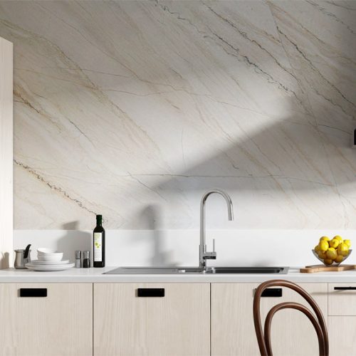 quartzite slab backsplash